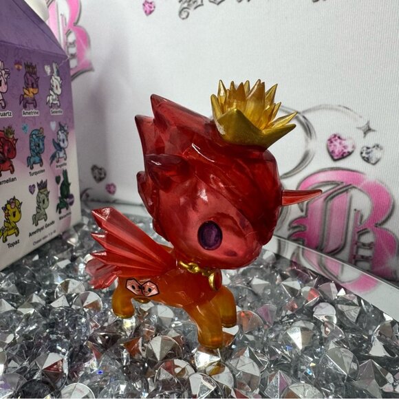 Toki doki precious unicorno crystal carnelian figurine unicorn π¦red orange gold - Picture 2 of 9